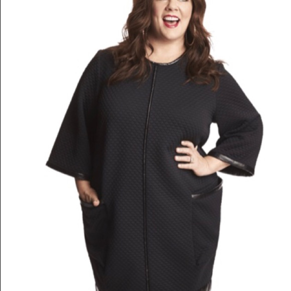 Melissa McCarthy Black Quilted Tunic Dress, Medium
